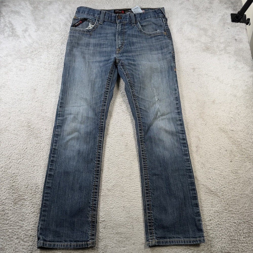 Ariat FR Jeans Mens 32x32 Blue Denim M5 Straight Leg Workwear Western Casual